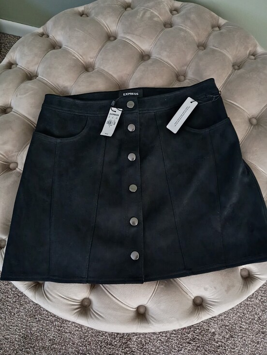 Express Dresses & Skirts - Express, Faux Suede Snap Button Mini Skirt, Size 6, NWT
